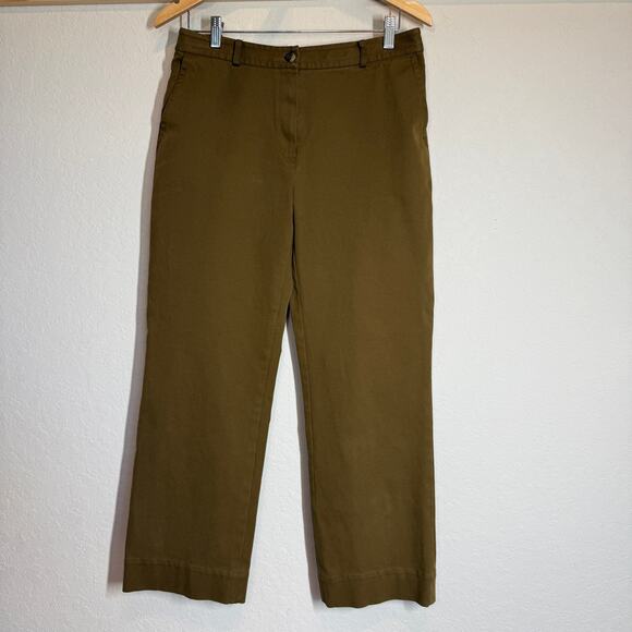 Women's Brooks Brothers Caramel Wide Leg Straight Flat Front Pants Size 8 - Picture 2 of 8